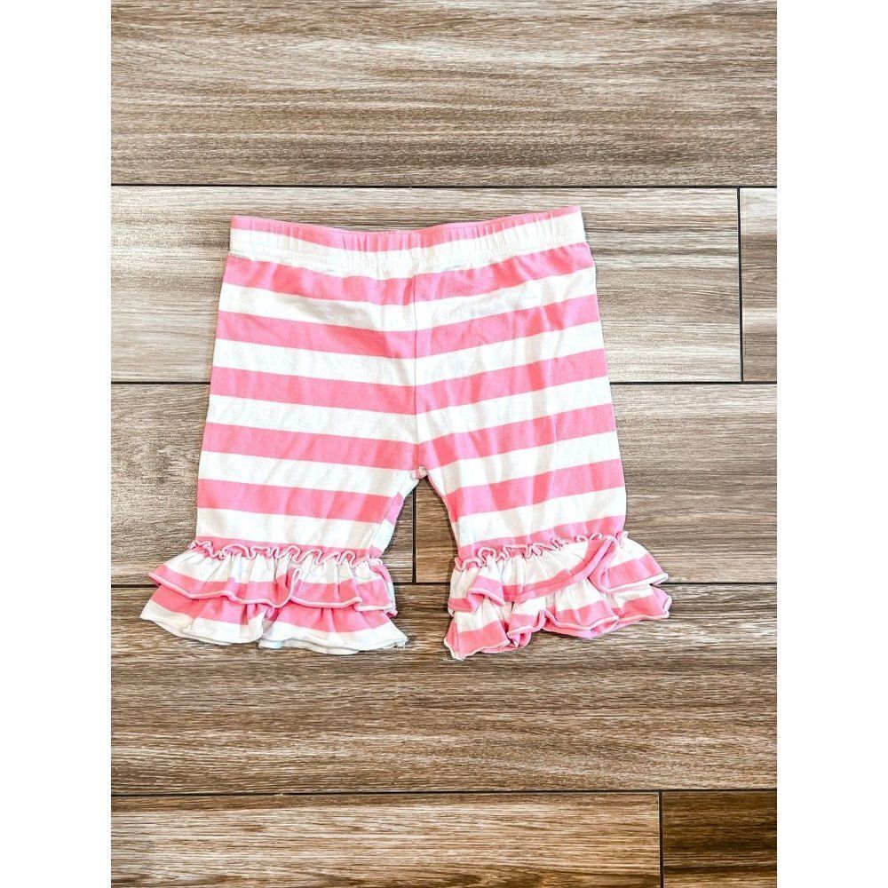 Southern Style Pink and White Striped Ruffle Shorts, Size 8